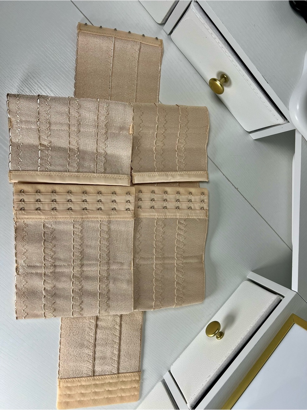 Beige Waist Cincher Shapewear with Multi-Row Hook Closure